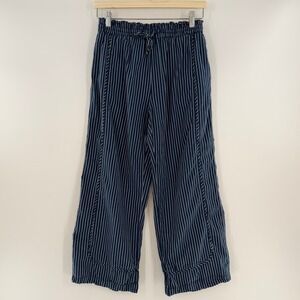 Anthropologie LyreBird Cotton Boxer Pants Navy Stripe Size XS